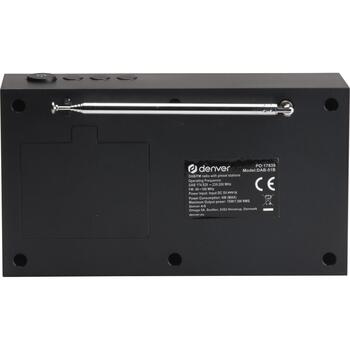 Denver Радио DAB-51B 111111000620, 175mm, 50mm, 95mm, 40 станций, DAB, FM, LCD, будильник, аккумулятор, USB, 3.5mm (111111000620)