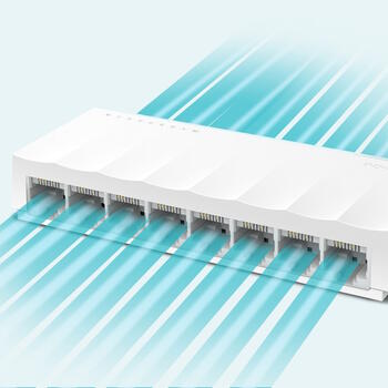 TP-Link LS1008 сетевой коммутатор неуправляемый 8× 10/100 Mbps fanless белый (LS1008)