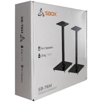 Sbox Подставка для динамиков SB-76M, SB-76M, 25кг, черный с мелкой текстурой, закаленное стекло, сталь, пластик (SB-76M)