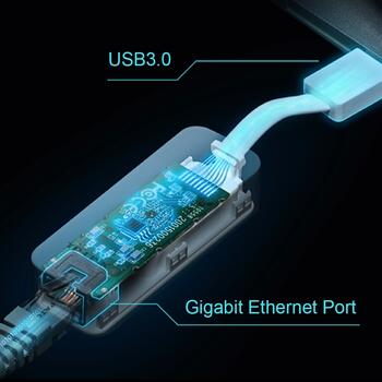 USB 3.0 к Gigabit Ethernet сетевому адаптеру, TP-Link, UE300, 1 10/100/1000 Mbit/s (UE300)