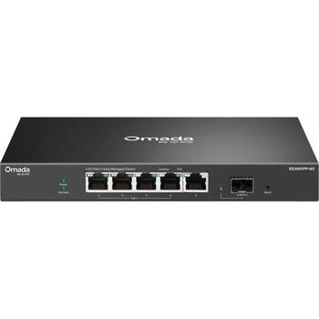 TP-Link Управляемый коммутатор ES206XPP-M2, 5x2.5G PoE++, 1x10GE SFP+, 120W PoE бюджет, 45Gbps мощность (ES206XPP-M2)