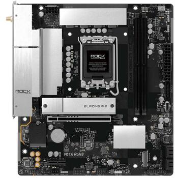 Asrock B860M Rock WiFi mātesplate, LGA 1851, micro ATX, DDR5, 2xDIMM, Wi-Fi 6E, BT 5.3, M.2, 2.5GbE (B860M ROCK WIFI)