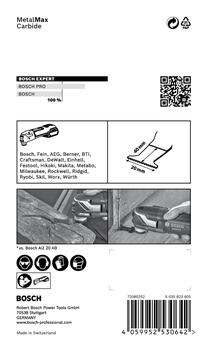 Starlock AIZ20AIT 5 gab., Svārstību daudzfunkcionālajiem darbarīkiem EXPERT AIZ 20 AIT METALMAX GREMDZĀĢĒŠANAS ASMENS, 2608900013, BOSCH (2608900013)