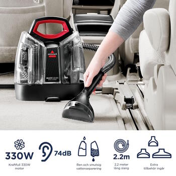 Компактный пятновыводитель с функцией мойки 330W с мобильной экстракцией пятен MultiClean Spot and Stain черный красный 4720M Bissell (4720M)