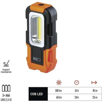 Emos LED Лампа для Работы P3888, 180 lm, 3x AAA, COB LED 100 %, COB LED 50 %, 2 режима (P3888)