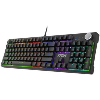 MSI клавиатура FORGE GK320 RED, RGB LED подсветка, 1.6 м кабель, механические переключатели, N-key rollover, черный цвет (FORGE GK320 RED US)