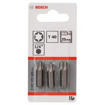 Bosch 2607001625 Skrūvgriežu uzgaļu komplekts, T40, 25mm, 3 gab., īpaši ciets tērauds (2607001625)
