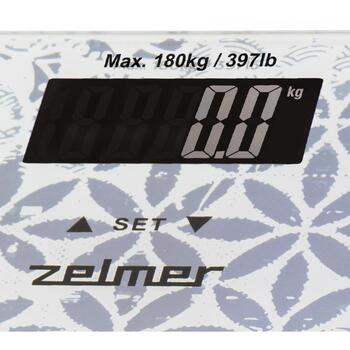 Zelmer ZBS1012 анализатор тела 60705633P, 180кг, 100г точность, 10 пользовательской памяти, автоотключение, ЖК-дисплей (60705633P)