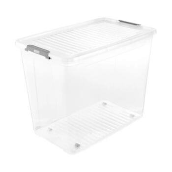 Keeeper Kaste ar vāku uz ritenīšiem Leo 0611004001, 59x38x47cm, 74L, caurspīdīga (0611004001)