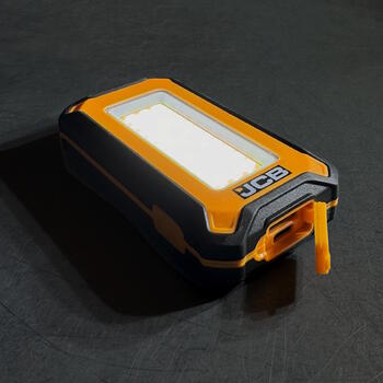 JCB viegls uzlādējams LED darba lukturis darbnīcai un būvlaukumam 1000lm 3 režīmi magnēts āķis USB Powerbank IP54 JCB-WL-PALM (JCB-WL-PALM)