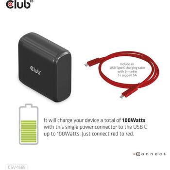 Club3D dokstacija CSV-1565 100W, 1x HDMI 4K60Hz, 1x DP 4K60Hz, 1x VGA 1920x1080@60Hz, 2x USB-C, 5x USB-A, 1x RJ-45, audio ports (CSV-1565)