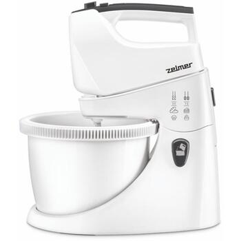 Zelmer Миксер ZHM2559 70305411P, 750 Вт, 5 скоростей, 3 л, TURBO, мягкое прикосновение, венчик, крюки для теста (70305411P)