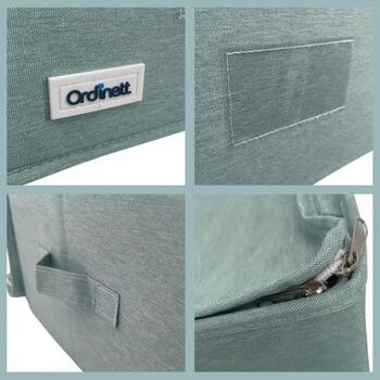 Ordinett 126883004 складная коробка с молнией, 30x30x21см, 2 ручки, ткань, мята (126883004)