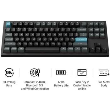 Keychron Klaviatūra Q3U-M4 80% TKL, 8000 Hz, RGB LED, Bluetooth 5.3, PBT taustiņi, 660 h akumulatora darbības laiks, melna (Q3U-M4)