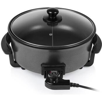 Tristar Multifunkcionāla grila panna XL PZ-9135, 30 cm, 1500 W, vāks iekļauts, fiksēta rokturis, melna (PZ-9135)