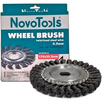 Diskveida birste M14 150mm, pīti tērauda sari NOVOABRASIVE (NTWWB15022ST)
