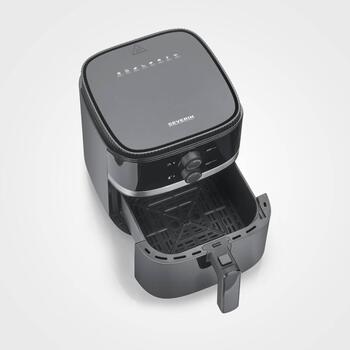 Severin FR 2452 gaisa fritieris, 5 l, 1500 W, 80-200 °C, taimeris, nelīpošs pārklājums, automātiska izslēgšanās (2452)