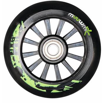 Muuwmi Stuntscooter самокат AU 399, 100mm, 88A, ABEC7, 360°, 83cm, 48cm, 11cm, 35-100kg, зеленый/черный (AU 399)