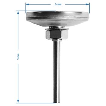 Browin 101200 BBQ termometrs, 0-250°C, 5,2cm, analogais, nerūsējošais tērauds, balts ciparnīca (101200)