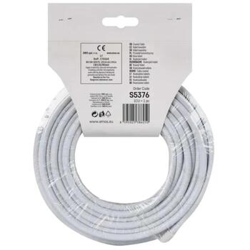 Emos Коаксиальный кабель CB130 S5376, 20м, 75Ω, 55pF/m, 40,5кг/км, 2 экрана, 6,8мм, 1,02мм, белый (S5376)
