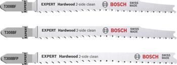 3 figūrzāģa asmeņi 2x T308BF, 1x T308BFP, Figūrzāģiem EXPERT HARDWOOD 2-SIDE CLEAN FIGŪRZĀĢA ASMEŅU KOMPLEKTS, 2608900549, BOSCH (2608900549)