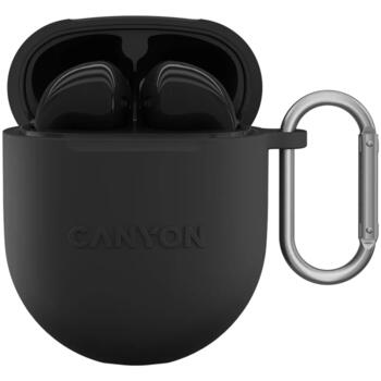 Беспроводные TWS наушники с Bluetooth соединением TWS-6 Черные CNS-TWS6B CANYON (CNS-TWS6B)