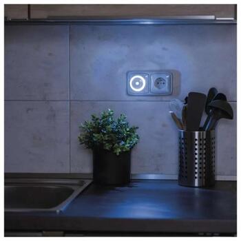 Emos LED naktslampa P3306, 230 V~, 0,5 W, 2 lm, auksti balta gaisma, fotosensors, automātiska ieslēgšanās/izslēgšanās (P3306)
