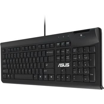 Asus клавиатура KU100 90XB05E0-BKB050 черная, USB, 2 м, 1 шт., 10 миллионов нажатий, прямой разъем, EST (90XB05E0-BKB050)