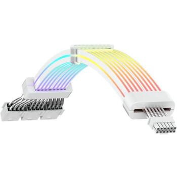 Gamemax модульный кабель 12VHPWR CABLE-WH, 31см, 3x8 пин разъем, 7А, RGB LED освещение (12VHPWR CABLE-WH)