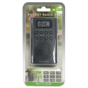 Muse Портативное радио M-03R, 2xAAA, FM 20 предустановленных станций, ЖК-дисплей, будильник, таймер сна (M-03R)
