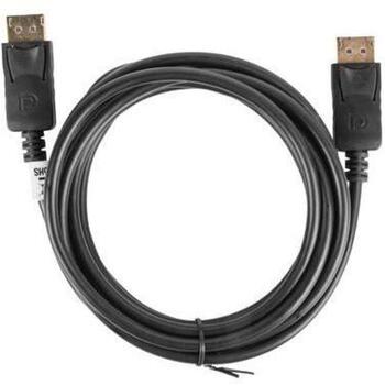 Lanberg кабель DisplayPort CA-DPDP-10CC-0030-BK, 3 м, 3840 x 2160 @ 60 Гц, 21,6 Гбит/с, 20 пиновые разъемы (CA-DPDP-10CC-0030-BK)