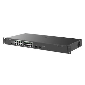 Ruijie Reyee RG-ES118GS-P | 18-портовый Гигабитный Неуправляемый PoE Коммутатор (247W) — Чёрный Корпус (RG-ES118GS-P)