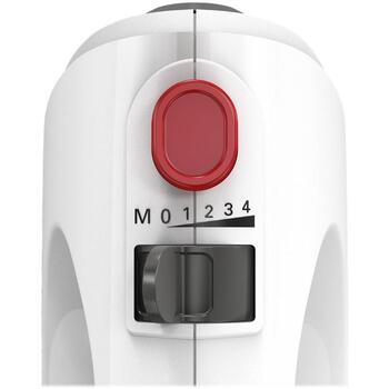 Bosch Ручной миксер MFQ22100, 375 Вт, 4 скорости, Турбо режим, Белый/Темно-серый (MFQ22100)