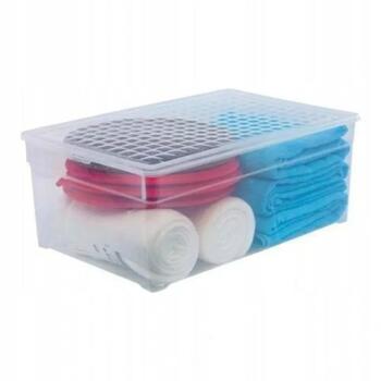Curver Textile Box коробка с крышкой 0803002001, 18,5л, 39,6x34,3x17,3см, прозрачный, пластик (0803002001)