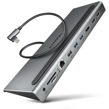 Axagon док-станция HMC-4KX3, 3x USB-A, 2x HDMI, DP, RJ-45, SD/microSD, аудио, PD 100W (HMC-4KX3)