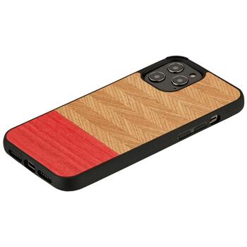 Man&Wood чехол M8644B, совместим с Apple iPhone 12/12 Pro, 6.1, дерево, поликарбонат, красный (M8644B)