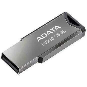 Adata USB флеш-накопитель AUV250-16G-RBK, 16 ГБ, USB Type-A, USB 2.0, без крышки, серебристый (AUV250-16G-RBK)