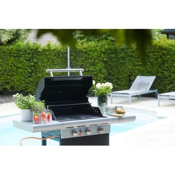 Barbecook Spring 3112 газовый гриль для готовки на улице 3 горелки 11.4кВт чугунные решетки термометр шкаф для хранения 115x55x133см BC-GAS-2002 (BC-GAS-2002)
