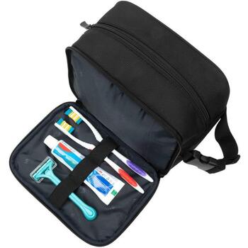 Rivacase Косметичка для путешествий 8409BLACK, 0.215кг, экосознательный RPET полиэстер, водоотталкивающий, 2 сетчатых кармана (8409BLACK)