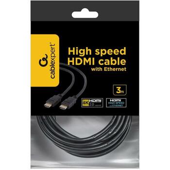 Gembird HDMI-HDMI кабель 3м CC-HDMI4-10, 4K UHD 60Hz, 10 Gbit/s, Черный, Мужчина/Мужчина (CC-HDMI4-10)