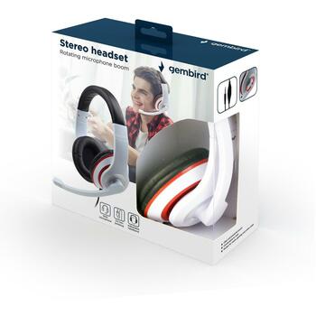 Gembird наушники MHS-03-WTRDBK 20-20000 Гц, 32 Ω, 1.8 м, 200 г, поворотный микрофон, встроенное управление (MHS-03-WTRDBK)