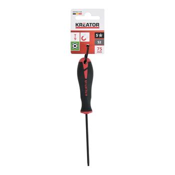 Kreator KRTH21104 Torx skrūvgriezis, 75mm, T9, S2 tērauds, magnētiskais gals, neslīdošs rokturis (KRTH21104)