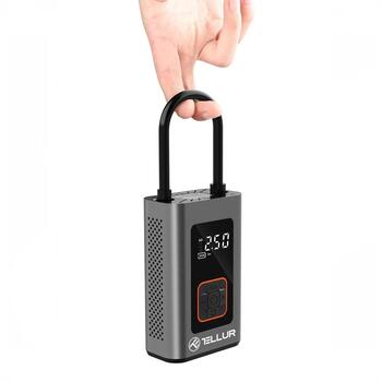 Tellur portatīvais gaisa kompresors TLL158571, 0.2–10.3 bāri, 2x2000 mAh, 5V/1A, USB-C, LCD, 4 režīmi (TLL158571)