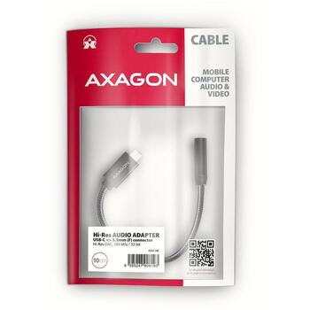 Axagon адаптер ADA-HC, USB-C 1, аудио 3.5mm 1, длина кабеля 0.1m, черный (ADA-HC)