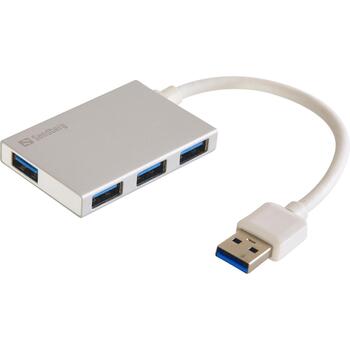 Sandberg USB 3.0 centrmezgls 133-88, 4 porti, 5000 Mbit/s, RoHS, alumīnijs (133-88)