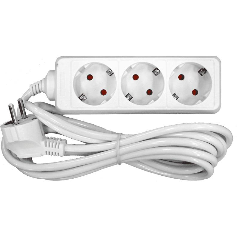 Pagarinātājs ar 3 ligzdām 1,5 m ar zemējumu 3G x 1,0 mm 9023761 BESK (9023761)
