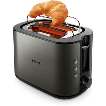 Philips Tosteris HD2651/80, 1050 W, 230 V, 50-60 Hz, 2 šķēles, Titāna krāsa, Metāla korpuss, 8 brūnināšanas līmeņi (HD2651/80)