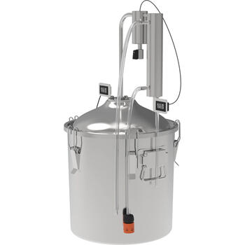 Browin 343130 30L Convex дистиллятор, 1 дефлегматор, нержавеющая сталь, 2 термометра, 66см (343130)