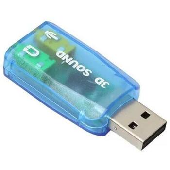 Gembird USB звуковая карта SC-USB-02, USB, 3.5 мм, 1 выход для наушников, Синий/прозрачный, CE/RoHS (SC-USB-02)