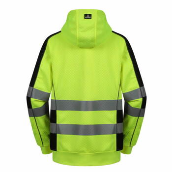 Pesso Hi-vis jaka ar kapuci FL05G-3XL, CL2, 3XL, dzeltena, 100% poliesters, 155g/m², EN ISO 20471:2013 (FL05G-3XL)